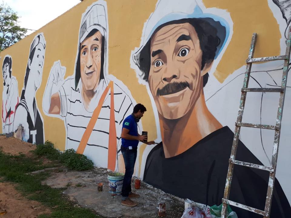 Artista plástico de Imperatriz faz homenagem a Turma do Chaves em muros da cidade e viraliza na internet