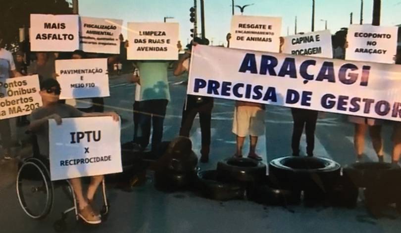 Por falta de infraestrutura moradores do Bairro Araçagi fazem manifestação em São Luís
