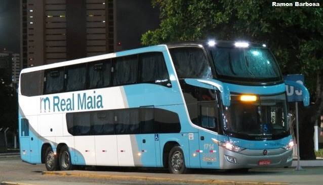 Ônibus da empresa Real Maia pega fogo na BR-135 no Maranhão