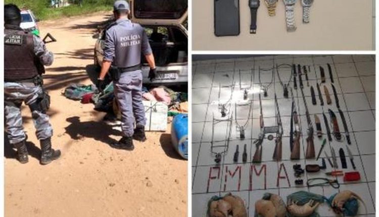 Polícia prende 4 pessoas por caça ilegal em Caxias; armas foram apreendidas