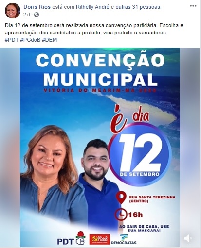 Dóris Rios afronta Lei Eleitoral e faz propaganda antecipada no Facebook