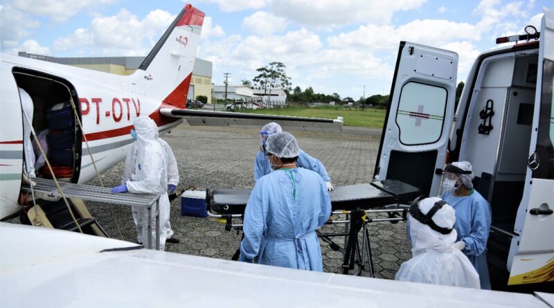 VÍDEO: UTI aérea transporta paciente de Estreito para São Luís, após complicações da Covid-19