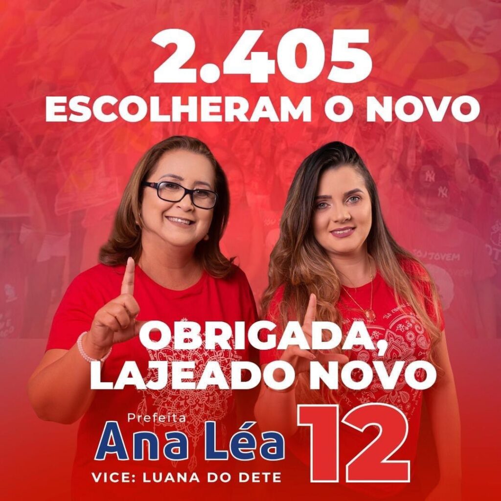 Ana Léa, do PDT, é eleita prefeita de Lajeado Novo