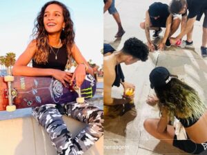 Rayssa Leal faz mutirão com skatistas para cobrir buracos em pista de skate no Maranhão