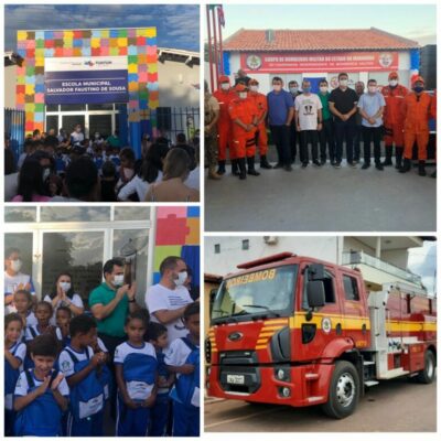 Fernando Pessoa inaugura quartel do Corpo de Bombeiro Militar, escolas e praça em Tuntum