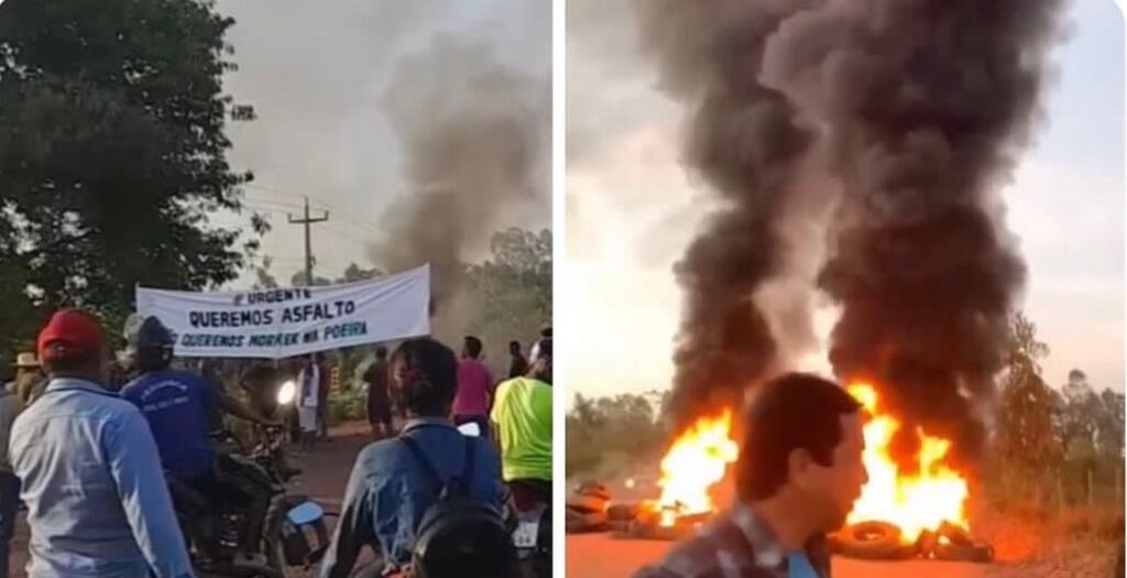 Manifestantes bloqueiam BR-316 em Zé Doca cobrando melhorias na rodovia
