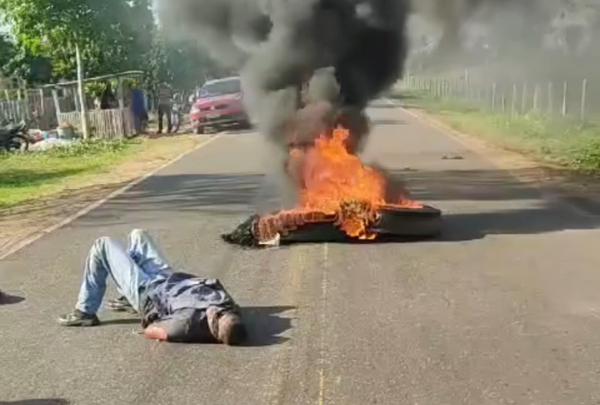 Policial é esfaqueado e amarrado por manifestantes durante protesto em Junco do Maranhão