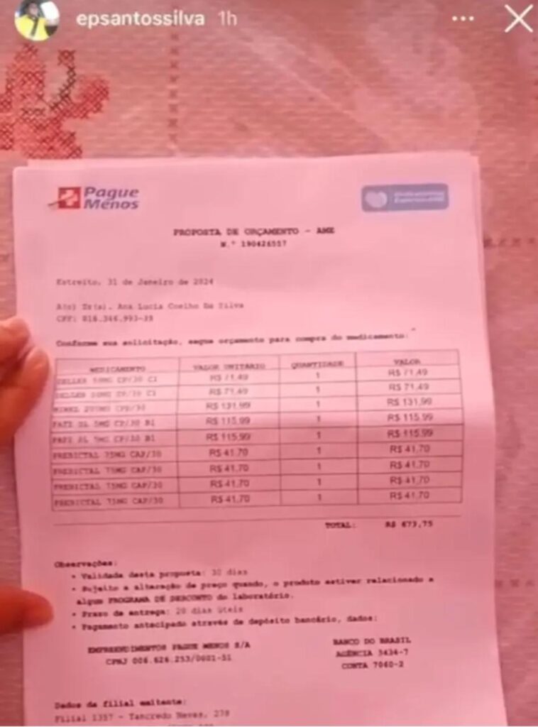 Em vídeo, morador expõe situação caótica da saúde de Estreito e mostra lista de medicamentos em falta no município