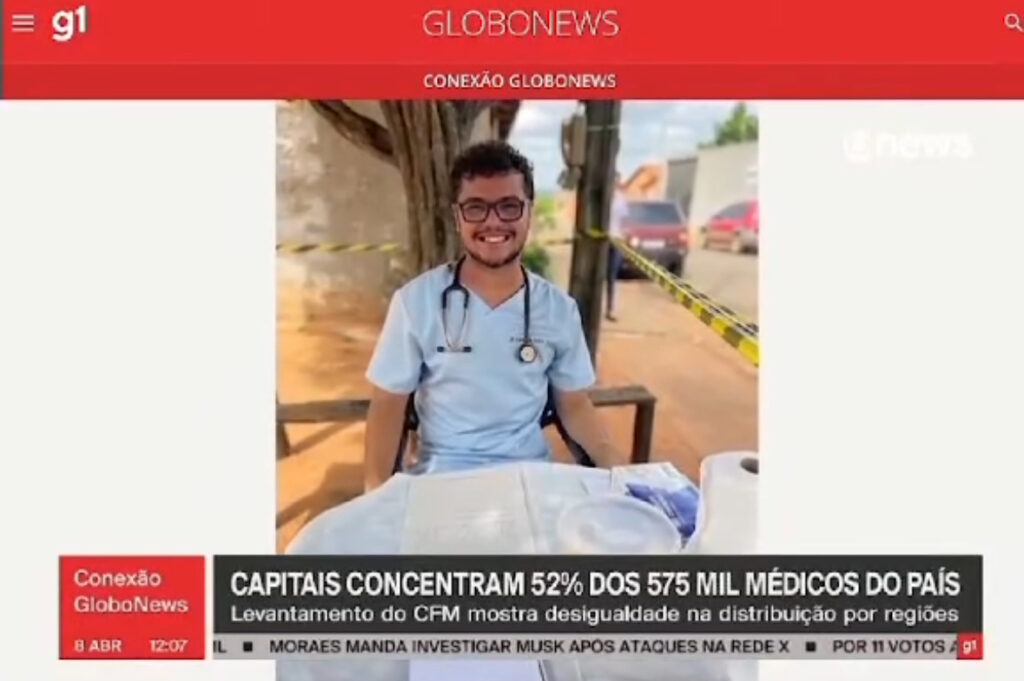 Médico de Estreito formado na UFMA é destaque em reportagem da Globo News