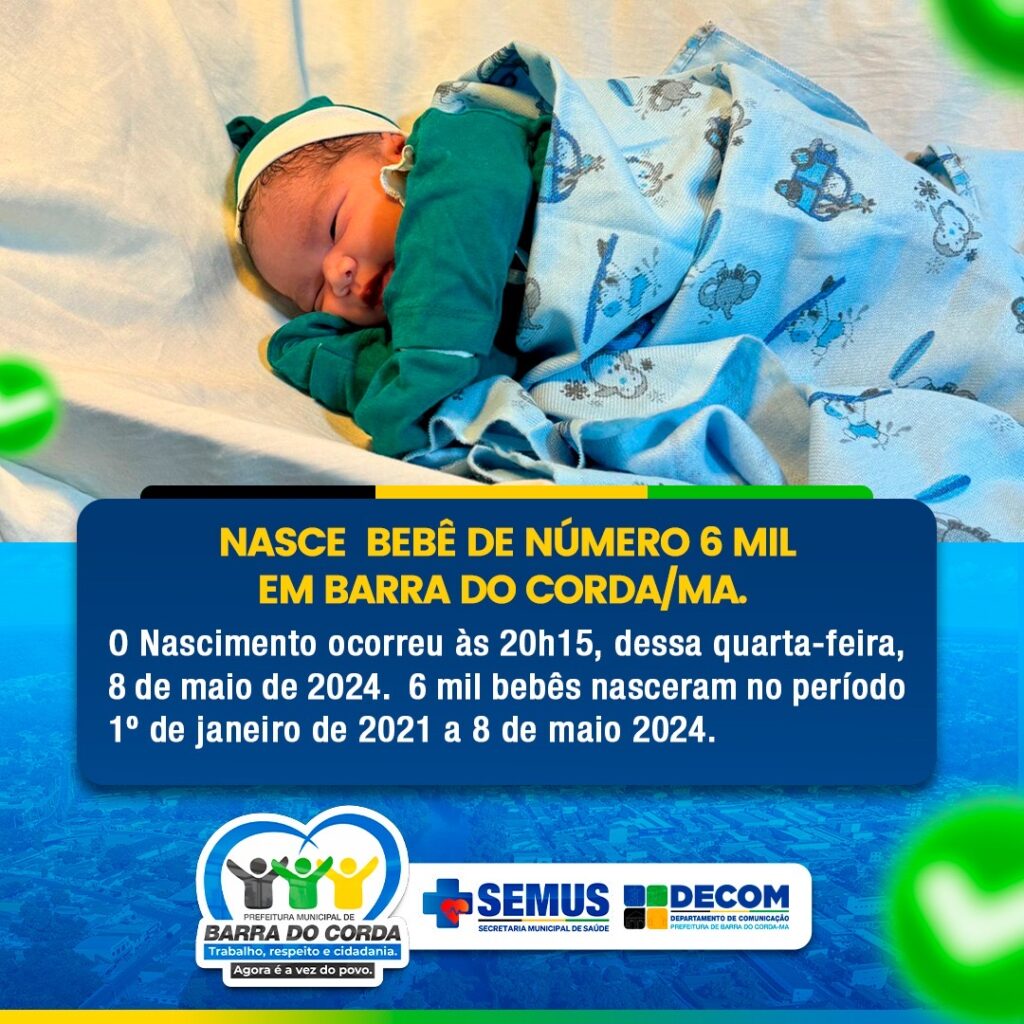 Bebê de número 6 mil nasce no Materno Infantil em Barra do Corda.