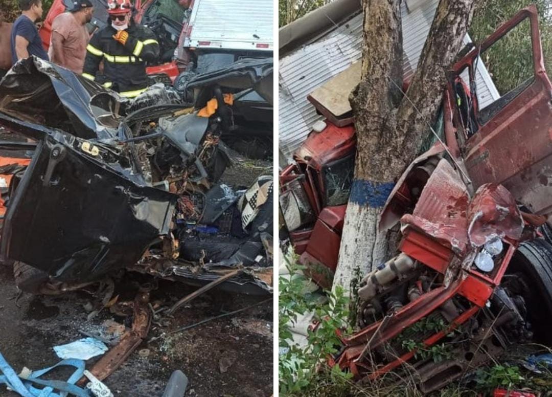 Acidente entre carro e caminhão deixa um morto e quatro feridos na BR-135