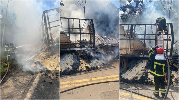 Incêndio consome carretas após colisão frontal na BR-226 em Barra do Corda