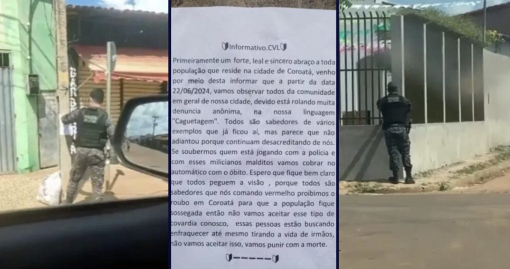Polícia Civil investiga cartazes atribuídos ao Comando Vermelho que aterrorizou população de Coroatá no MA