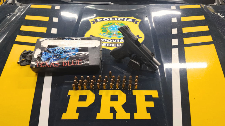 PRF apreende mais de 1,5 kg de cocaína, uma arma de fogo e 34 munições na BR-230 em Balsas