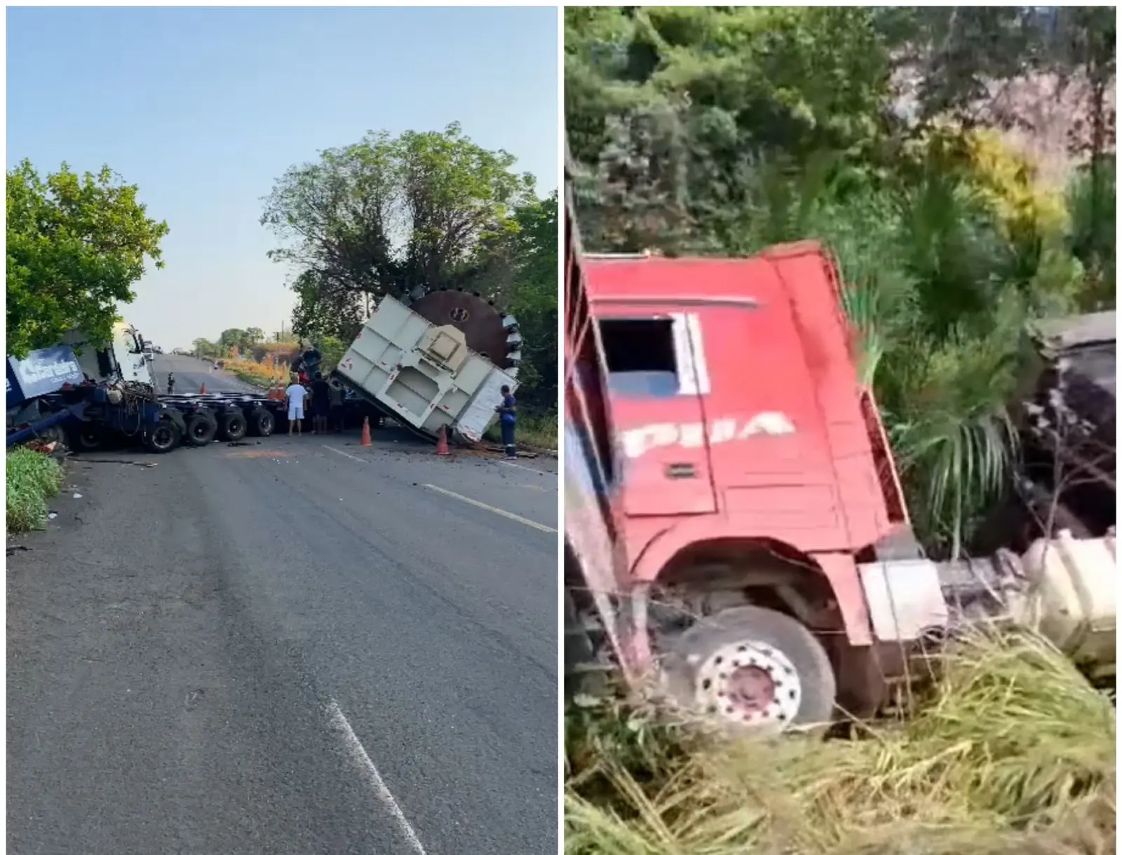 Acidentes entre carretas é registrado entre as cidades de Estreito e Carolina na BR-230