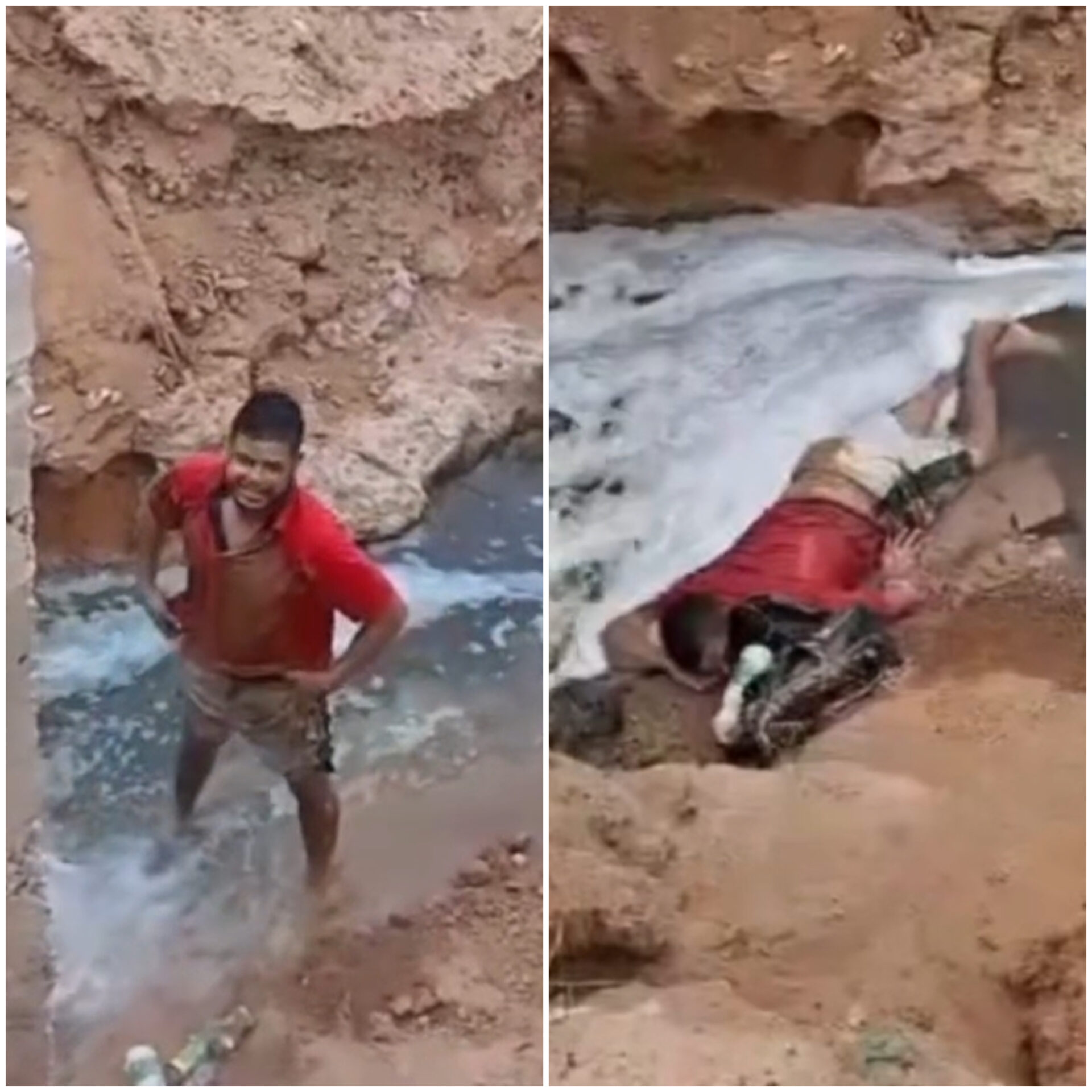 Bêbado tira uma soneca dentro de córrego no Maranhão e acaba sendo confundido como morto