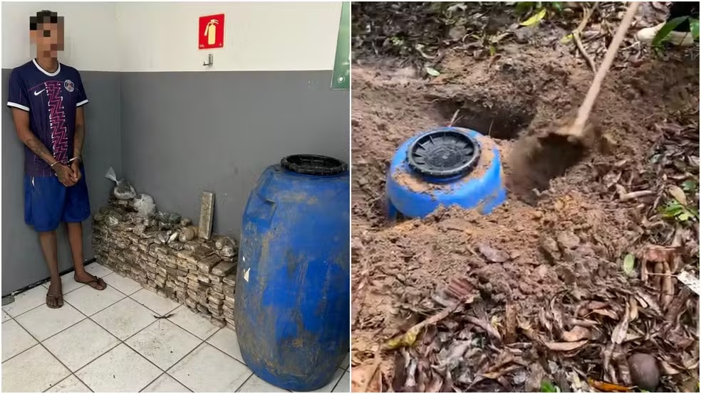 Polícia encontra 200 kg de maconha enterrados em quintal em São Luís